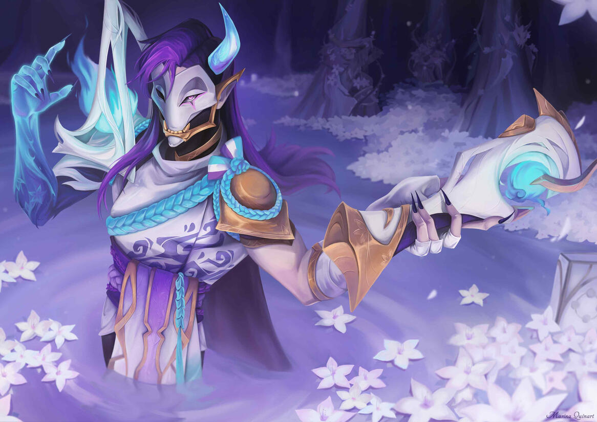 Spirit Blossom Jhin by Minakorii (Marina Quinart) features Celaeth's Seraphine, Amber's Sivir and Shattersound's Kha'Zix